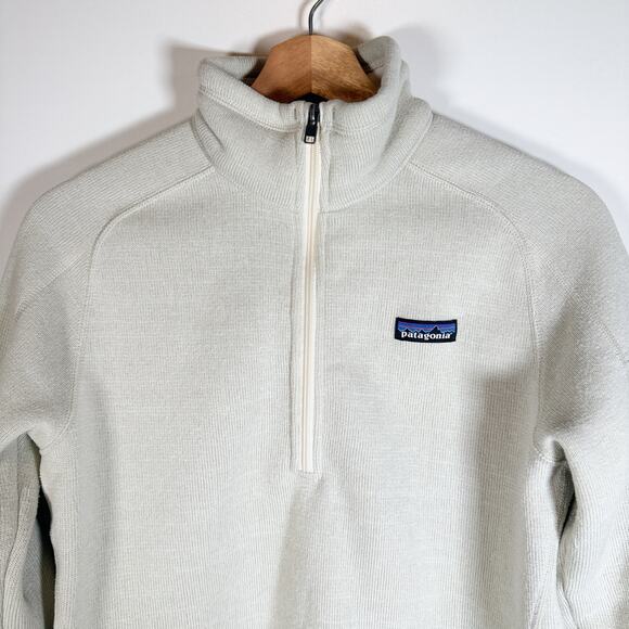 Patagonia Women’s Better Sweater 1/4 Zip Fleece Pullover Off‑White Size M Warm - Picture 3 of 13